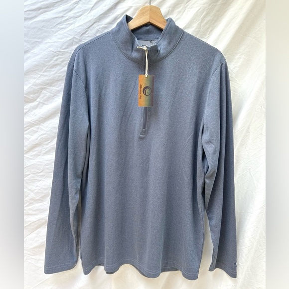 NWT Men’s Atlantic Sol Daybreak Blue Coastal 1/4 Zip Pullover Shirt Size Large - Picture 1 of 6